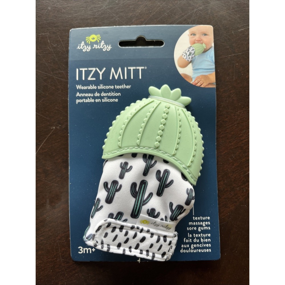 Itzy Mitt Teether, Cactus Theme, Texture Masages Sore‎ Gums, Brand New